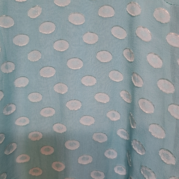 Soft Surroundings Sea Foam Green Button Up With Flutter Sleeves - Picture 3 of 4